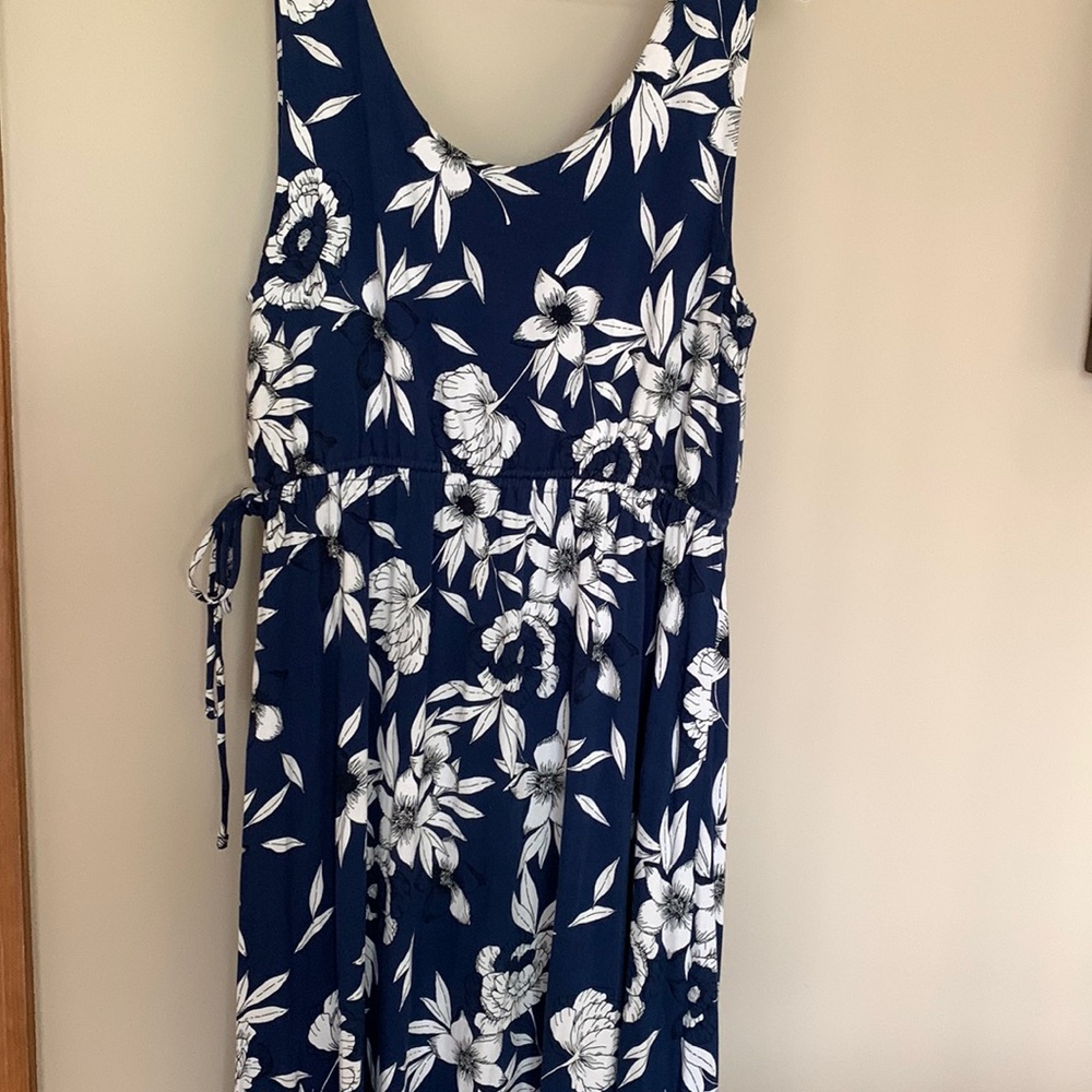 Nicole Miller New York Blue & White Floral Maxi Dress